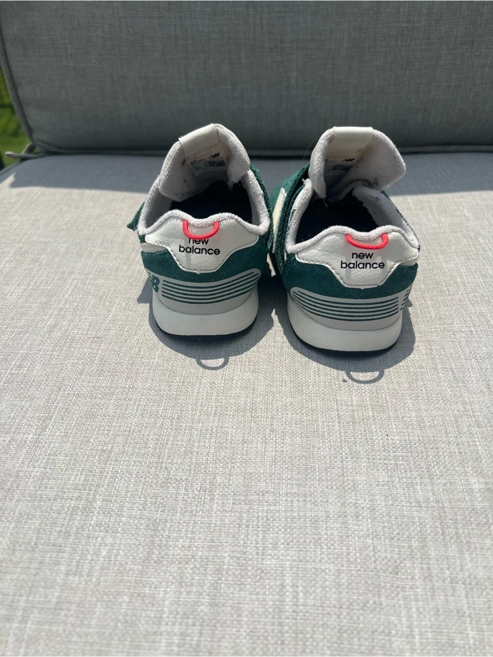 New Balance 574 Kids Size 8 Green Velcro Sneakers